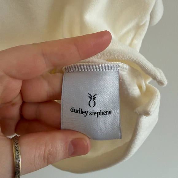 Dudley Stephen’s Cream Ivory Terry Quarter Zip Polo Size Large Quiet Luxury - Picture 12 of 16